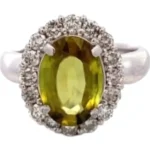 Pt･Pm900 スフェーン・ダイヤモンド リング 3.17 ct D0.81 ct