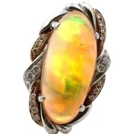 Pt･Pm900 ファイヤーオパール・ダイヤモンド 8.7・D0.25ct