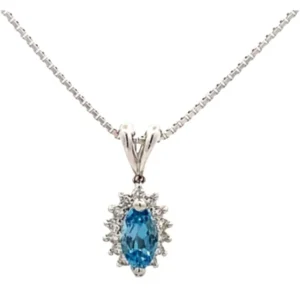 Pt900Pt850 サンタマリアアクアマリン・ダイヤモンド ネックレスペンダントトップ 0.73・0.23ct