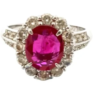 Pt･Pm900 ルビー・ダイヤモンド リング 2.041・D1.005ct