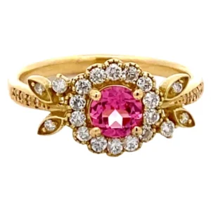 K18 スピネル・ダイヤモンド リング 0.46 ct D0.28 ct