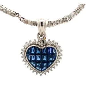 Pt900Pt850 サファイア・ダイヤモンド ネックレスペンダントトップ 0.47・D5.0ct