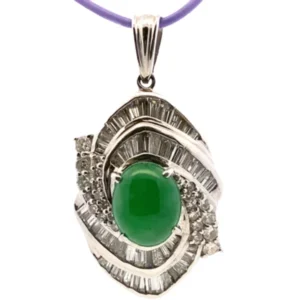 Pt･Pm900 翡翠・ダイヤモンド ネックレス/ペンダントトップ 2.03ct