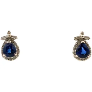 K18WG サファイア・ダイヤモンド ピアスイヤリング 1.25・1.01・0.23・0.23ct