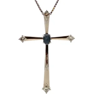Pt850Pt900 アレキサンドライトキャッツアイ・ダイヤモンド ネックレスペンダントトップ 0.696・0.59ct