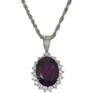 Pt850Pt900 ガーネット・ダイヤモンド ネックレスペンダントトップ 7.57 ct D1.00 ct