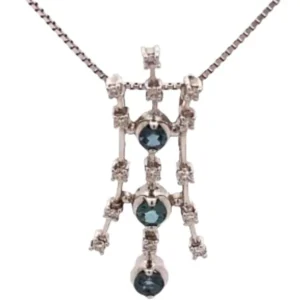 K18WG アレキサンドライト・ダイヤモンド ネックレストップ 0.32・0.15 ct