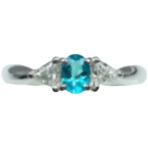 Pt･Pm900 パライバトルマリン・ダイヤモンド リング 0.25 ct D0.22 ct