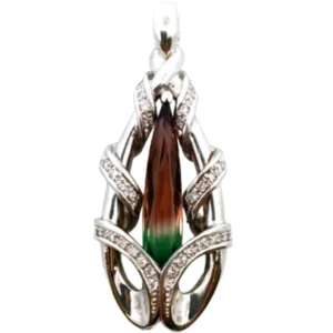 Pt･Pm900 バイカラートルマリン・ダイヤモンド ネックレス/ペンダントトップ 6.21・D0.48ct