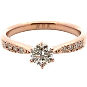 タサキ K18 ダイヤモンド リング 0.39・0.08ct
