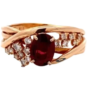 K18 スピネル・ダイヤモンド リング 0.86 ct 0.22 ct