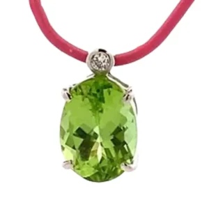 Pt･Pm900 ペリドット・ダイヤモンド 2.00・0.02ct