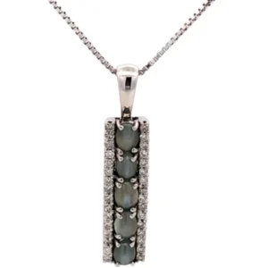K18K18WG クリソベリルキャッツアイ・ダイヤモンド ネックレスペンダントトップ 1.51・0.24ct