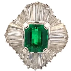 Pt・Pm900 エメラルド・ダイヤモンド E1.03・1.61ct