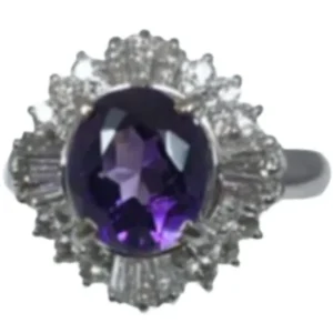 Pt・Pm900 アメシスト・ダイヤモンド リング 1.65 ct 1.05 ct
