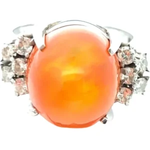 PtPm ファイヤーオパール・ダイヤモンド リング 9.12ct