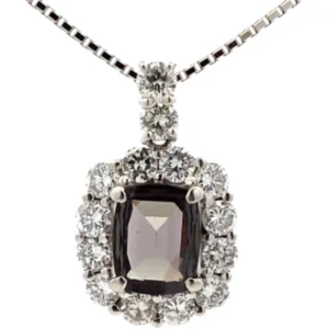 Pt900Pt850 ブラジル産アレキサンドライト・ダイヤモンド ネックレスペンダントトップ 2.424・D2.11ct