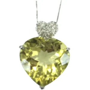 K18WG クォーツ・ダイヤモンド ネックレスネックレストップ 9.83 ct 0.08 ct
