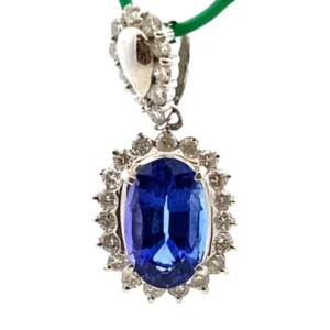 Pt・Pm900 タンザナイト・ダイヤモンド ネックレスペンダントトップ 3.29・0.86ct