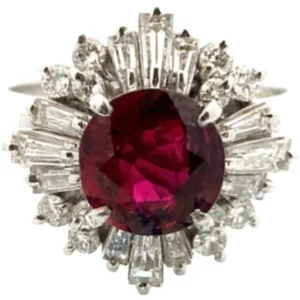 Pt･Pm900 ルビー・ダイヤモンド リング 1.52ct