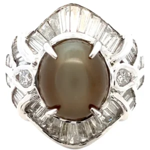 t・Pm900 クリソベリルキャッツアイ・ダイヤモンド リング 5.36・D1.73ct