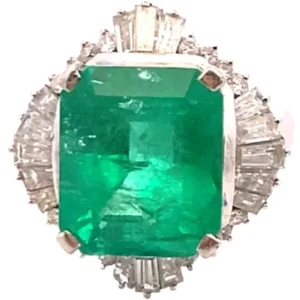 Pt・Pm900 コロンビア産エメラルド・ダイヤモンド リング 8.56・D1.56ct