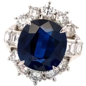 Pt･Pm900 ブルーサファイア・ダイヤモンド リング 5.69・D1.18ct