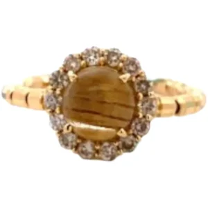 K18 ルチルクォーツ・ダイヤモンド リング 1 ct D0.25 ct