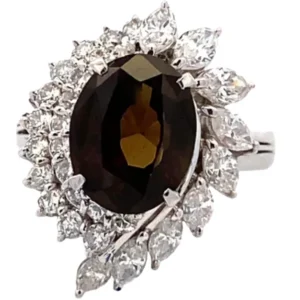 Pt・Pm900 クリソベリル・ダイヤモンド リング A4.26・D1.37ct