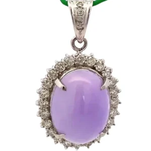 Pt･Pm900 ラベンダー翡翠・ダイヤモンド 19.05・D1.58ct