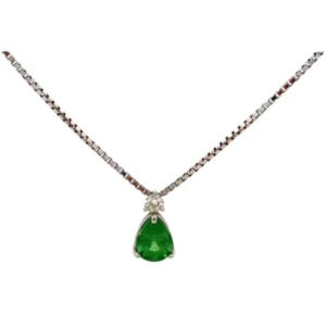 Pt900K18WG グロッシュラーガーネット・ダイヤモンド ネックレスペンダントトップ 1.095・0.08ct