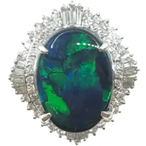 Pt・Pm900 ブラックオパール・ダイヤモンド 6.66・1.13ct