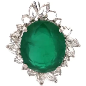 Pt・Pm900 エメラルド・ダイヤモンド ネックレスペンダントトップ 13.77・1.53ct