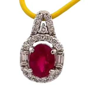 Pt･Pm900 ルビー・ダイヤモンド 1.01・D0.25ct