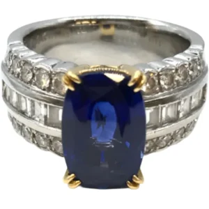 Pt･Pm900 ブルーサファイア・ダイヤモンド リング S4.18・1.003ct