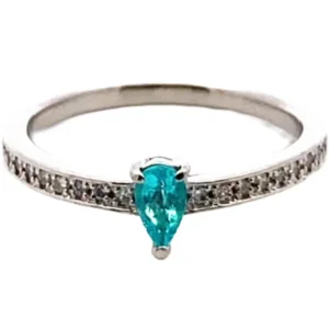 Pt・Pm900 パライバトルマリン・ダイヤモンド リング 0.18・0.12ct