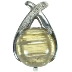 K18WG ルチルクォーツ・ダイヤモンド ネックレスネックレストップ Q6.78 ct D0.04 ct