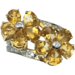 K18 シトリン・ダイヤモンド リング 2.91・0.18 ct