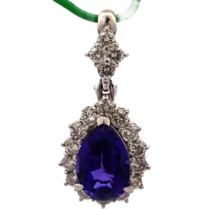 Pt・Pm900 タンザナイト・ダイヤモンド ネックレスペンダントトップ 4.23・D1.15ct