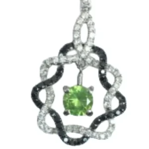 Pt900K18WG ガーネット・ダイヤモンド ネックレスペンダントトップ 0.48 ct D0.32・Ｂ0.27 ct
