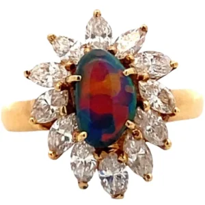 K18 ブラックオパール・ダイヤモンド リング BO0.93・D1.25ct