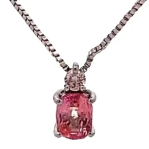 K18WG パパラチアサファイア・ダイヤモンド 0.65・0.06ct