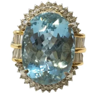 Pt900K18[Ptﾒｲﾝ] アクアマリン・ダイヤモンド 13.63・1.1ct