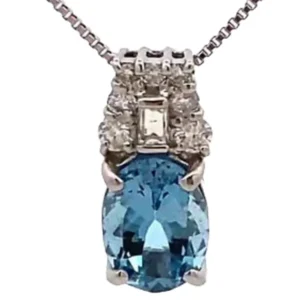 Pt900Pt850 アクアマリン・ダイヤ 1.03・D0.17ct