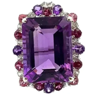 K18WG アメジスト・透明石 21.17ct
