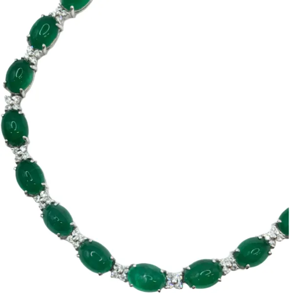 K18WG エメラルド・ダイヤモンド ネックレス/ペンダントトップ 35.69・1.75ct