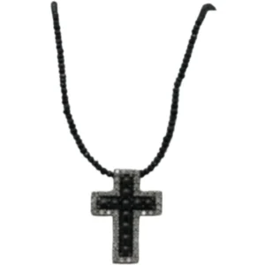 K18WG ブラックダイヤモンド・ダイヤモンド ネックレスペンダントトップ 12.00・1.50 ct