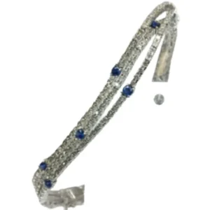 K18WG サファイア・ダイヤモンド ブレスレットバングル 3・1.25 ct