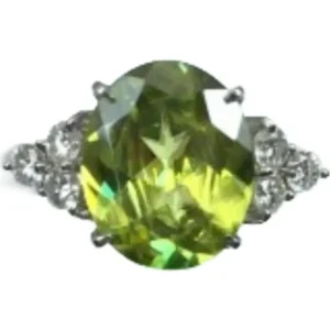 Pt・Pm900 スフェーン・ダイヤモンド リング 0.33 ct