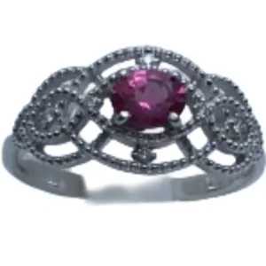 Pt900 スピネル・ダイヤ リング 0.4 ct 0.03 ct